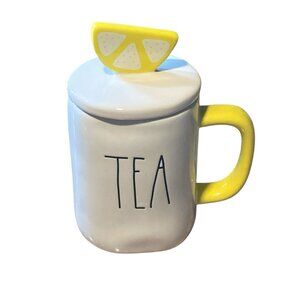 Rae Dunn by Magneta 16 oz. White Tea Mug with Lemon Topper  Bright Yellow Handle